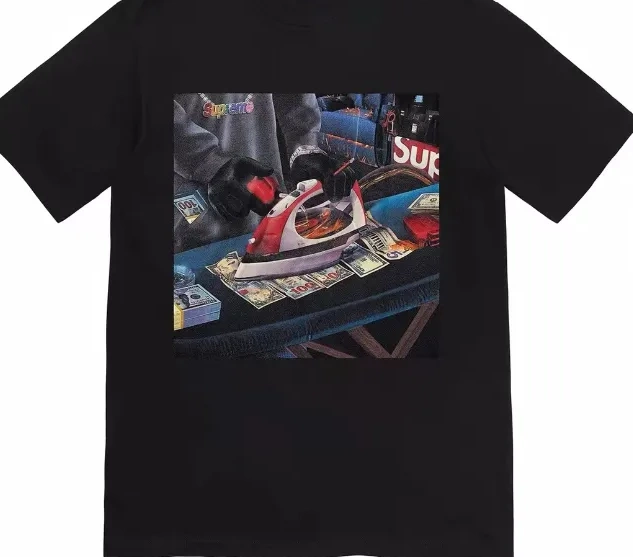 Banknote 22SS XL M USD Tee Large T-shirt Short and BLING L White Black Necklace S Sleeve Gas Iron 0408